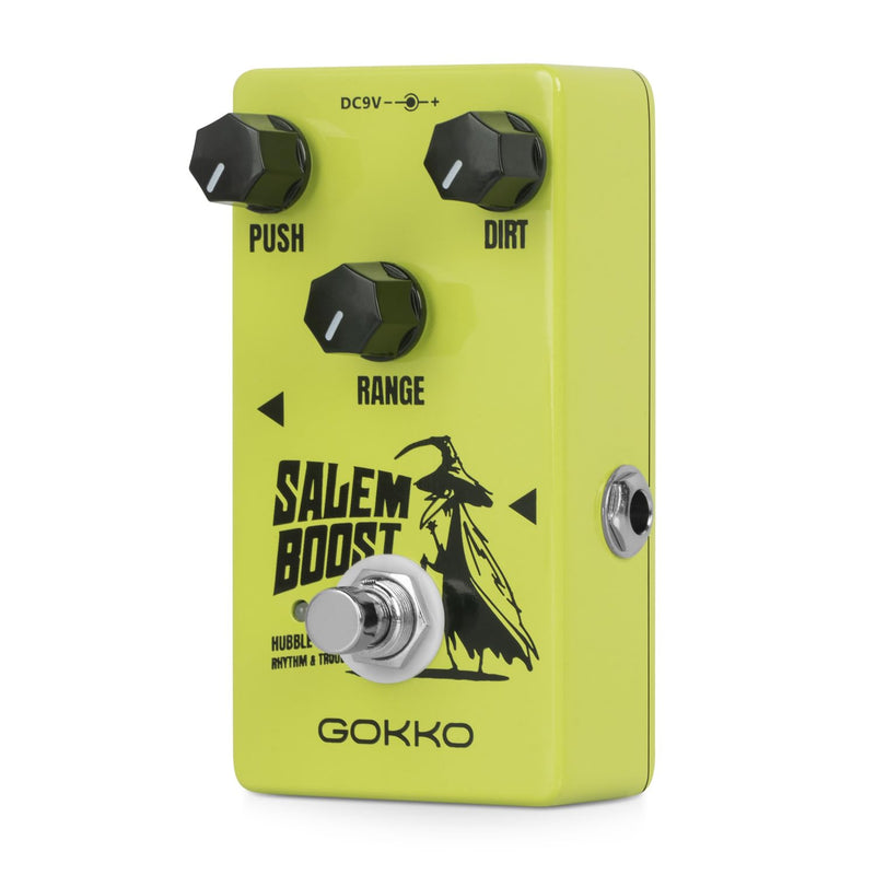 GK-60 Salem Guitar Effects Pedal – Treble Enhancer & Clean Gain for Electric Guitar – Vintage Rangemaster Style Overdrive Pedal