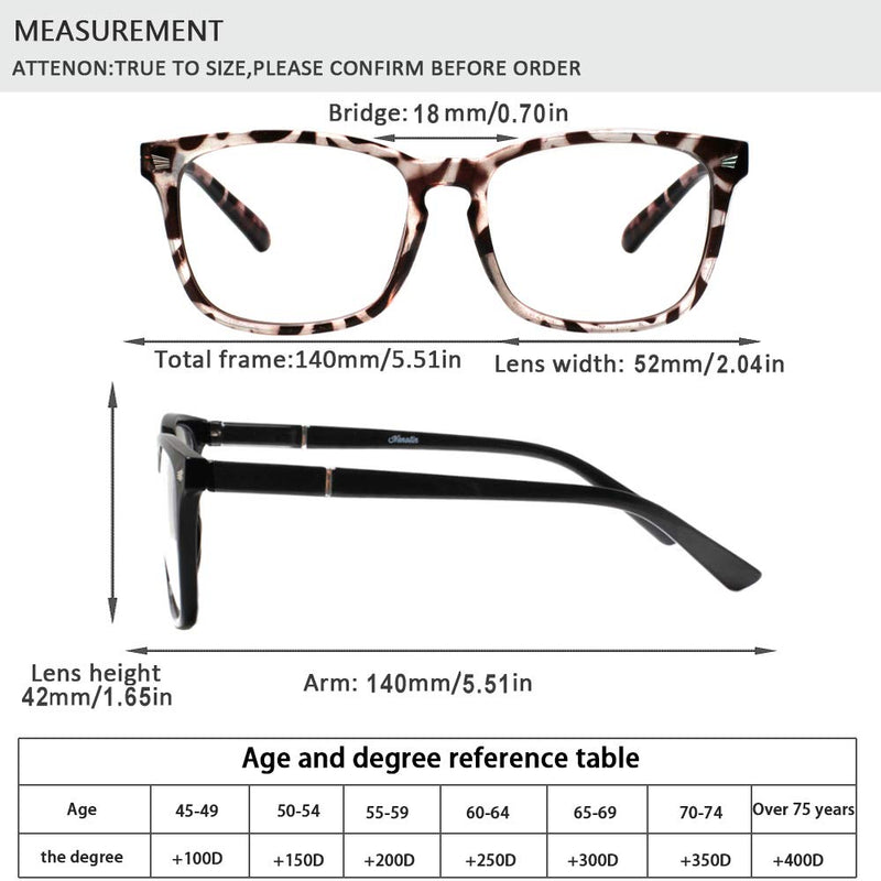 Henotin 4-Pack Blue Light Blocking Reading Glasses Women Men,Spring Hinge Computer Readers,Anti UV Ray Square Nerd Eyeglasses (Mixed Color, 0.00, Diopters) Mixed Color 0.0 Diopters