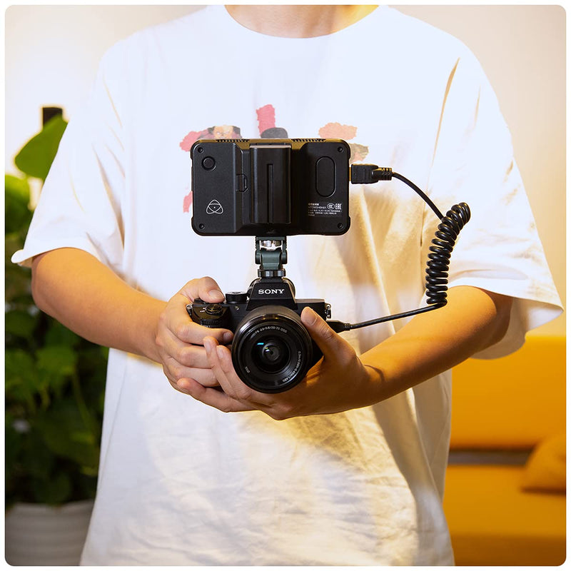 Camera Monitor Mount with Cold Shoe 1/4 Screw for 5" & 7" Monitor, 360°Swivel and 176° Tilt Field Mount Holder for LED Lights, Flash, Microphone, Video Shooting Photography Accessories