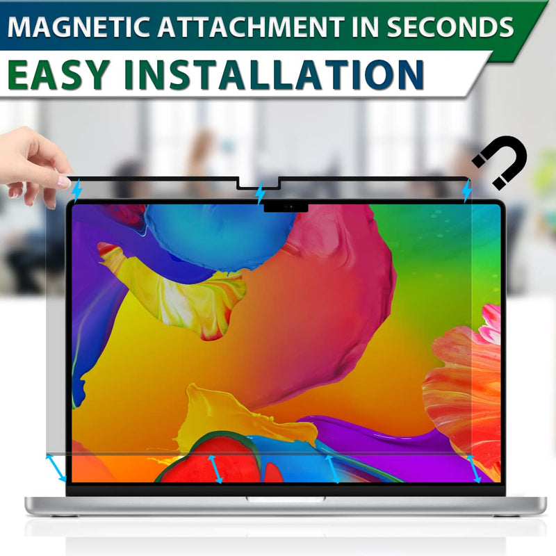 Privacy Screen for MacBook Pro 14" 2021-2023 (A2442/A2779/A2918/A2992,M1/M2/M3) | Magnetic Anti-Glare Blue Light Filter | Matte & Glossy Design Privacy-Mac Pro14"(2021-2023,M1,M2)-Magnet