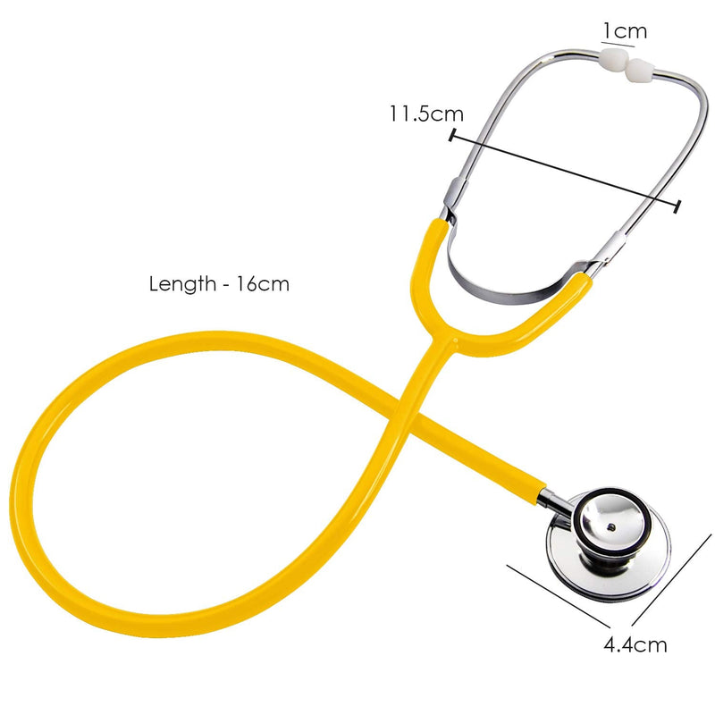 TRIXES Double Dual Headed Stethoscope for Nurses Vets Students Home Healthcare (Yellow) yellow