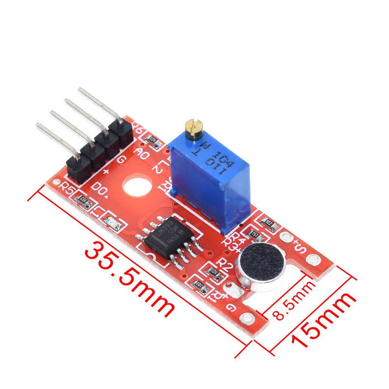 [AUSTRALIA] - 5Pcs Sound Sensor Module, 3 to 5V Microphone Sound Sensor Microphone Sensor Module Ultra Small Professional Microphone Amplifier IC KY-038 for Assembly with Indicator Lights 