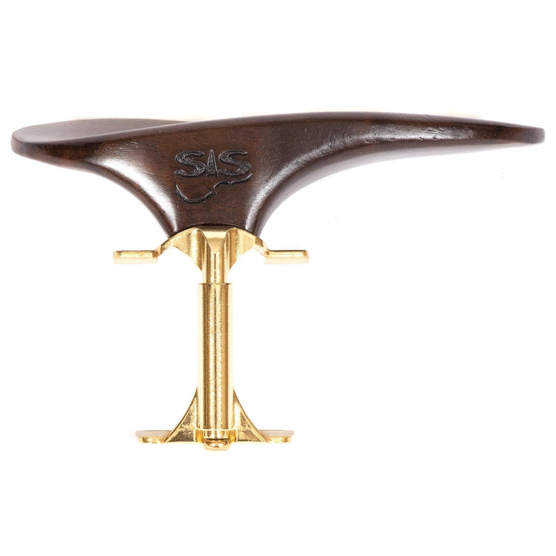 SAS Walnut Chinrest for 3/4-4/4 Violin or Viola with 28mm Plate Height and Goldplated Bracket