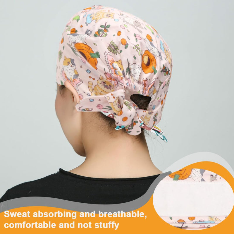 WUSJCOF Adjustable Work Cap, Surgical Cap Fabric, Surgical Caps, Fabric Nurse, Accessories for Doctors, Nurse Cap, Cotton Dust Cap, Cute Unisex Dust Cap