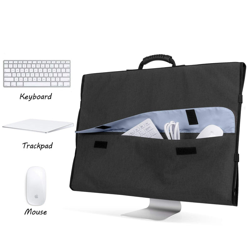 CURMIO Travel Carrying Bag Compatible with Apple 21.5" iMac Desktop Computer, Protective Storage Case Monitor Dust Cover Compatible with 21.5" iMac Screen and Accessories, Black, Patent Design