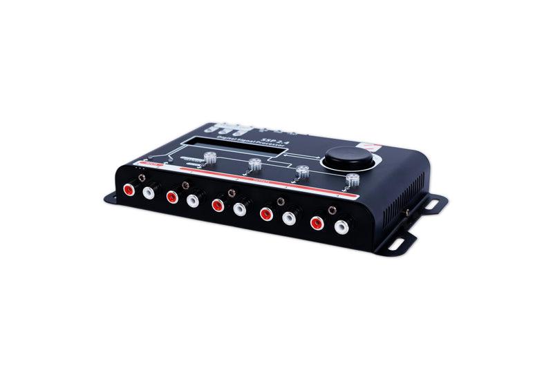 SSP 2.4 Digital Crossover and Equalizer 2 Channel Inputs and 4 Channel Outputs Full Digital Signal Processor DSP Sequencer 15 Band Graphic Equalization 12 Presets