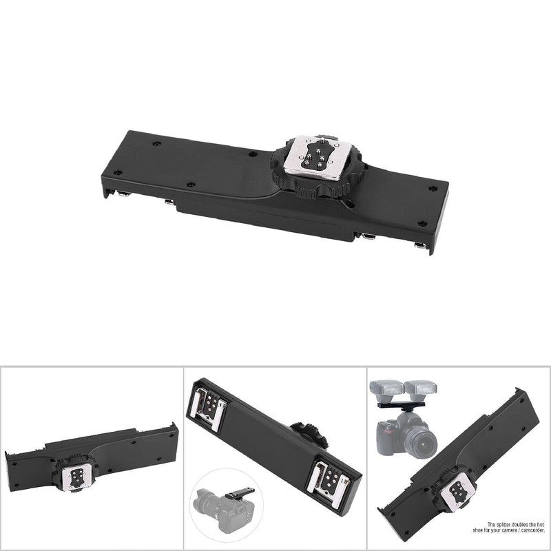 [AUSTRALIA] - Hot Shoe Splitter, Hot Shoe Flash Light Bracket Ultralight Hot Shoe Extension Bar Mount Hot Shoe Mount Plate Adapter for SLR Camera Camcorder (for SLR (for 