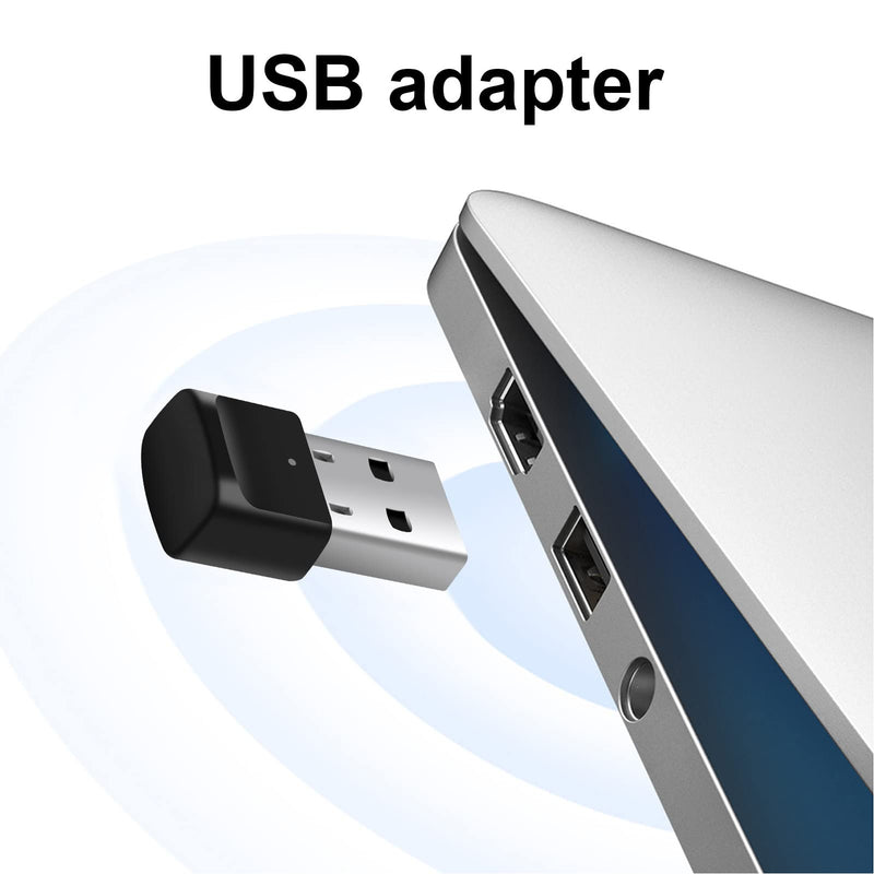 USB Bluetooth 5.0 Adapter, Music Transmitter, for Computer/TV/Projector/Headphones/Speakers, Plug and Play, Mini Compact Size, Anti Interference