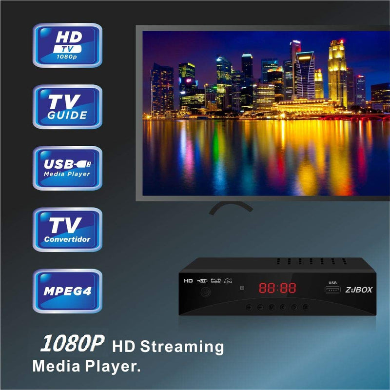 [AUSTRALIA] - Digital TV Converter Box, ATSC Tv Tuner - ZJBOX for Analog HDTV Live 1080P with Recording&Playback,HDMI Output, Timer Setting Tuner Function Digital Channel Free 