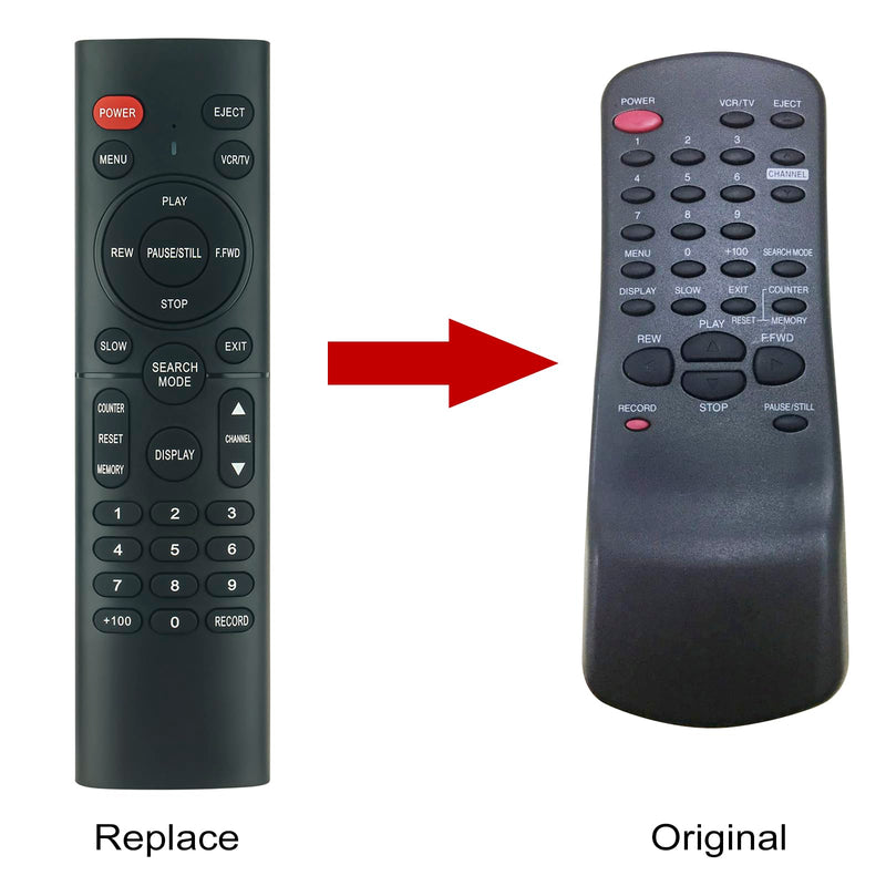 NA351UD NA351 Replaced Remote Control fit for Emerson VCR Video Cassette Recorder EWV601M EWV601 EWV401A EWV401B EWV601A EWV401M EWV401 EWV402M EWV601B