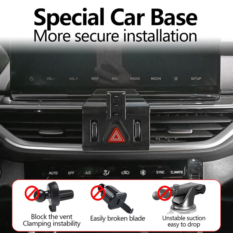 Car Phone Holder Mount for Kia Forte 2019 2020 2021 2022 2023 2024 Sedan Auto Accessories Navigation Bracket Interior Decoration Dash Board Mobile Cell Phone Mount