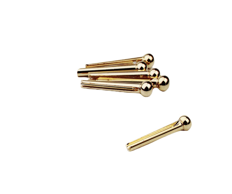 Guyker Guitar Bridge Pins, Pure Brass Pins Endpin for 6 Strings Folk Acoustic Guitar Nail Pegs Fixed Cone Replacement Parts High Craftsmanship 1 Set (6 Pcs)