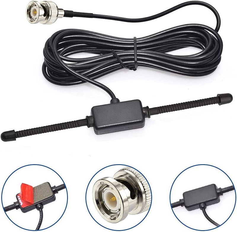 16 feet/5m VHF UHF Car Truck Police Scanner Adhesive Mount Antenna Vehicle Ham Radio Amateur Radio Mobile Scanner BNC Male Dipole Antenna 16 feet/5m