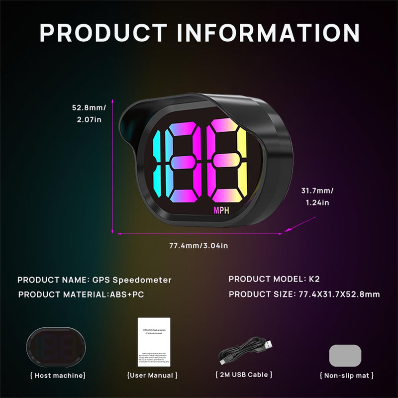 Digital Speedometer for Car,GPS Speedometer for Car,HUD Speedometer MPH,GPS Speedometer mph,USB Connect Plug and Play