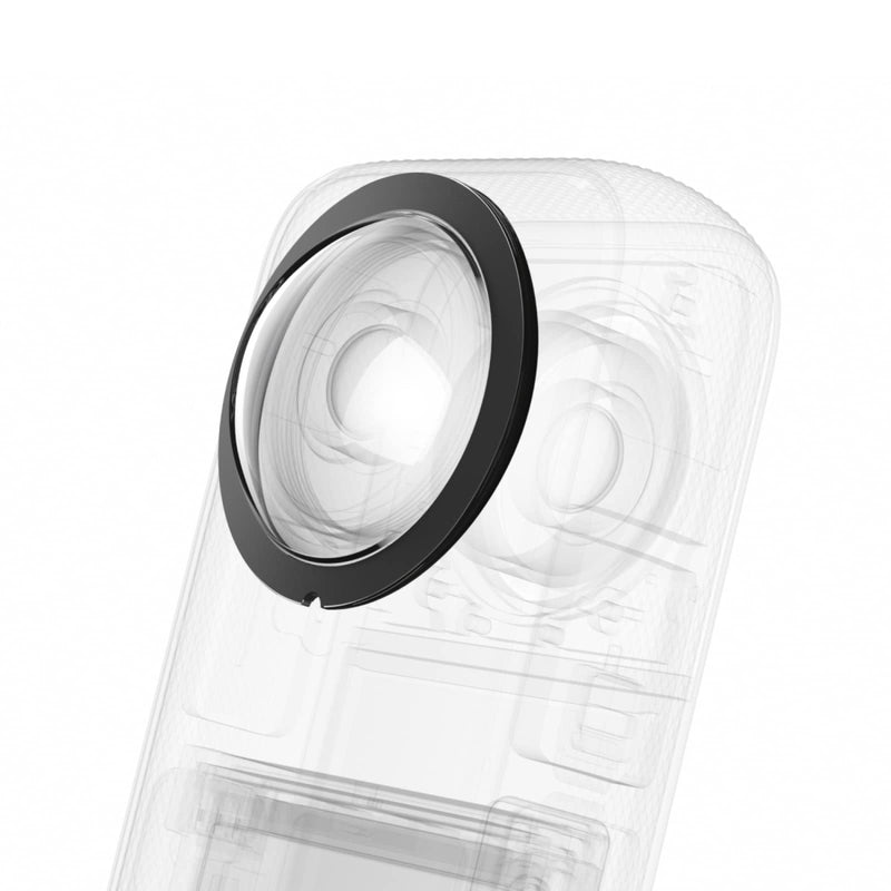 PULUZ Compatible for Insta360 X3 Sticky Lens Guards PC Protective Cover Cap for Insta 360 X3 Waterproof 360 Action Camera Accessories Insta360 X3 PC