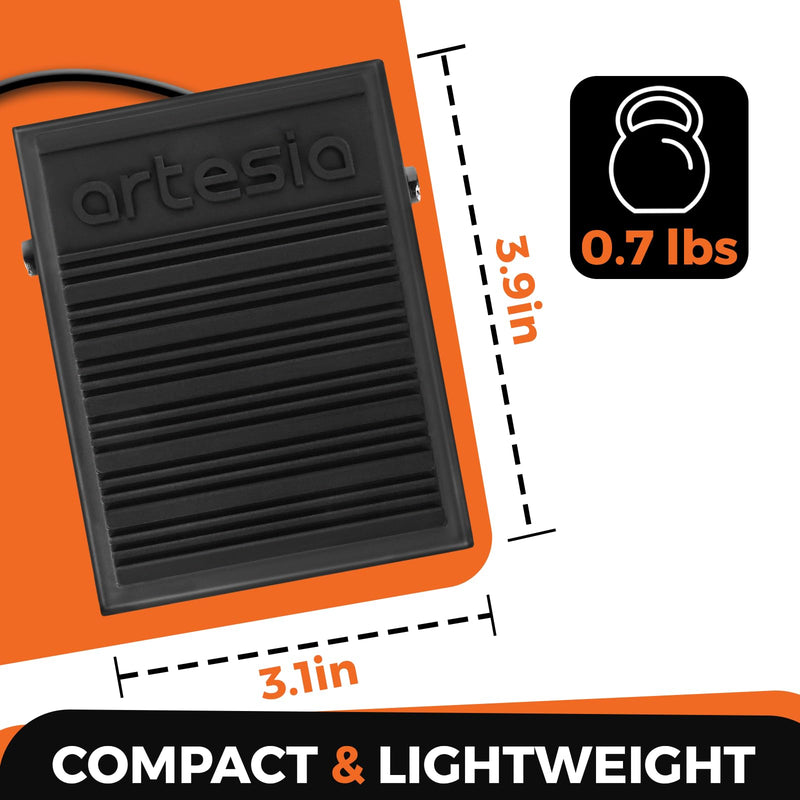 [AUSTRALIA] - Artesia ASP-1 Universal Sustain Pedal with 6 ft (1.8 m) Cable, Polarity Switch, and Non-Slip Bottom, Universal Piano Pedal for Digital Pianos, Piano Keyboards, MIDI Keyboards, and Synthesizers 