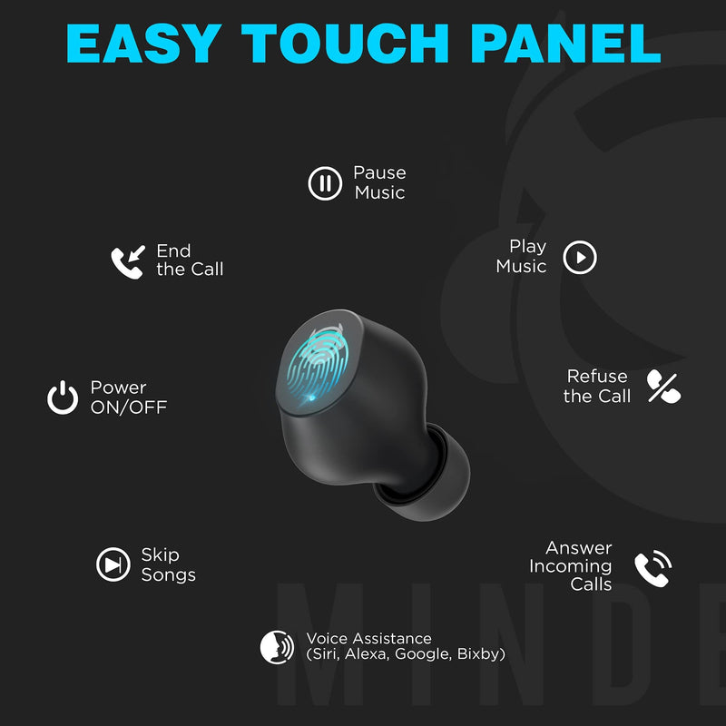 MINDBEAST Super Bass Earbuds Noise Cancelling Wireless and Wired Set, Prime, Amazing Sound Effects