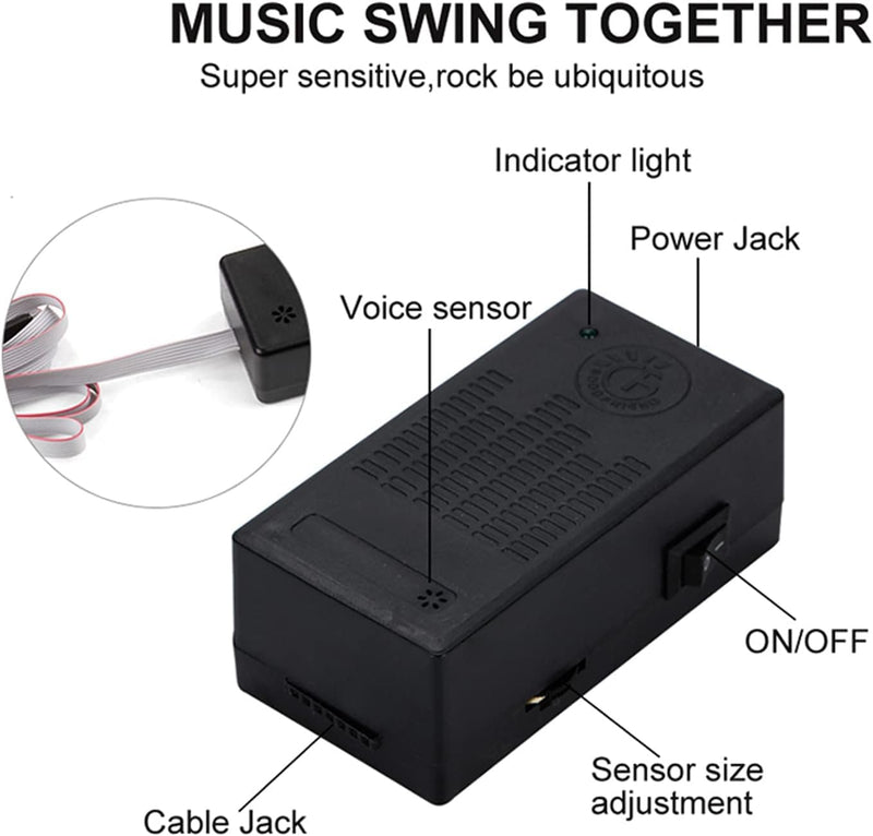 Sound Music Beat Activated Sensor Car Sticker Equalizer Glow Rhythm LED Flash Light Audio Voice Rhythm Lamp,90X25cm (Red) Red