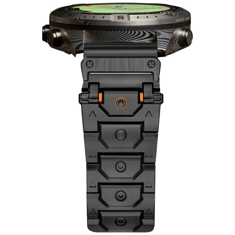 22mm Titan Steel Bands Compatible for Fenix 8 47mm/7/6/5 Band,Quick Fit Rugged Mecha Metal with Folding Clasp for Epix Gen 2 47mm/Forerunner 745/935/945/955/965/45mm Instinct 3/2/MARQ,Men Black 22MM