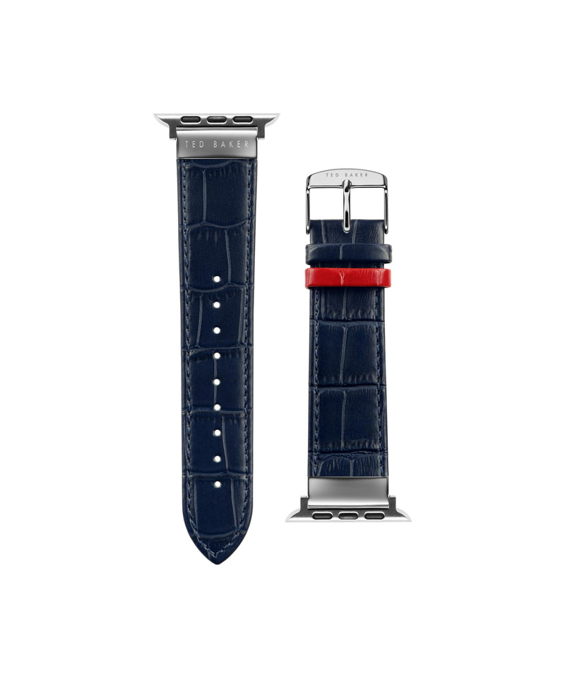 Ted Baker Blue Croco Leather Strap for Apple Watch® (Model: BKS42F227B0)