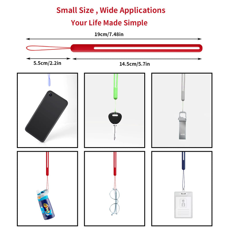 Cobee Hand Wrist Strap Lanyard, 12 Pcs Silicone Phone Lanyard Straps Cell Phone Wrist Lanyard Strap Colorful Wrist Lanyard for Universal Mobile Phone USB Drive Keychains Wallet Mp3 Mp4 Cameras Badge