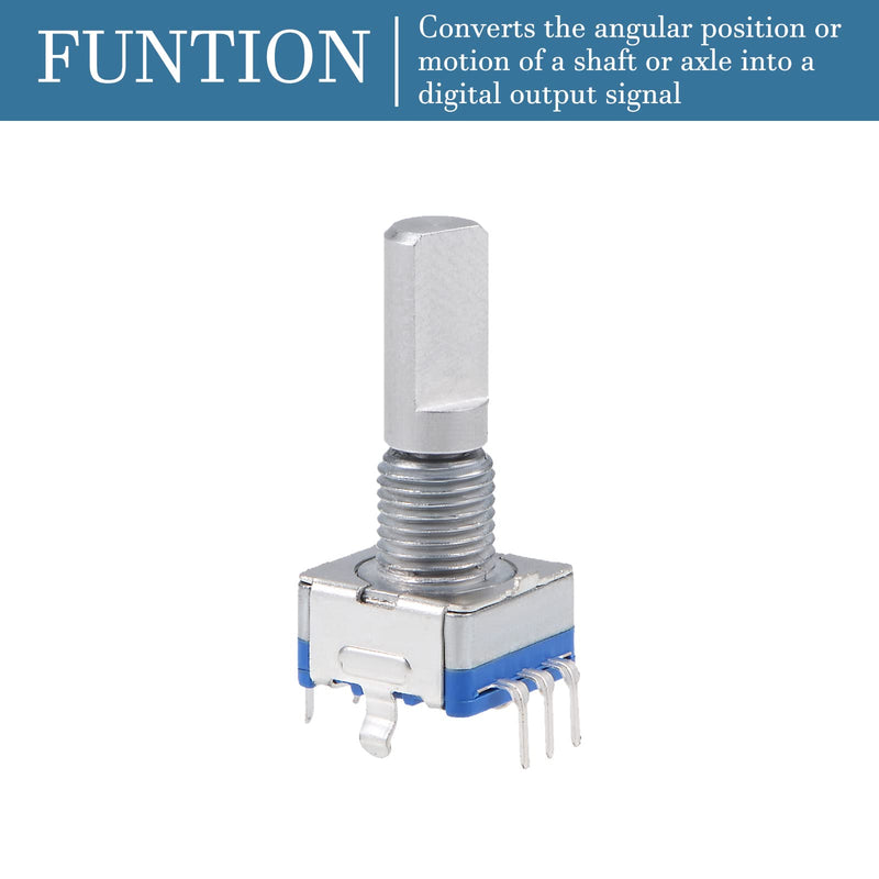 QUARKZMAN EC11 Encoder Code Switch Potentiometer 360 Degree Rotation for Volume Control or Data Selection on LED or LCD Display [7 Pins 15 mm Wave] Pack of 10