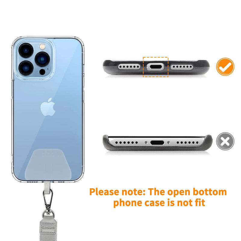 CACOE Phone Lanyard 2 Pack-2× Adjustable Neck Strap,2× Phone Patches,Universal Cell Phone Multifuctional Patch Lanyards Compatible with Most Smartphones(Black+Gray) Black+gray 21.65"