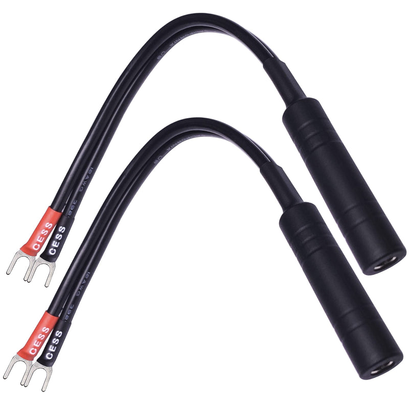 CNCESS CESS-002S Barrier Spade Fork to 1/4 Inch TS Speaker Cable Adapter (Small Spade) (Pack of 2) Small Spade (Pack of 2)