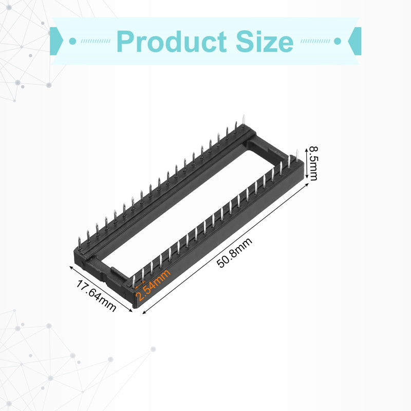 QUARKZMAN DIP IC Chip Socket Adapter 40 Pin IC Assortment Kit 2.54 mm / 0.1 Inch Pitch for Breadboard Project, PCB Board Design Pack of 10