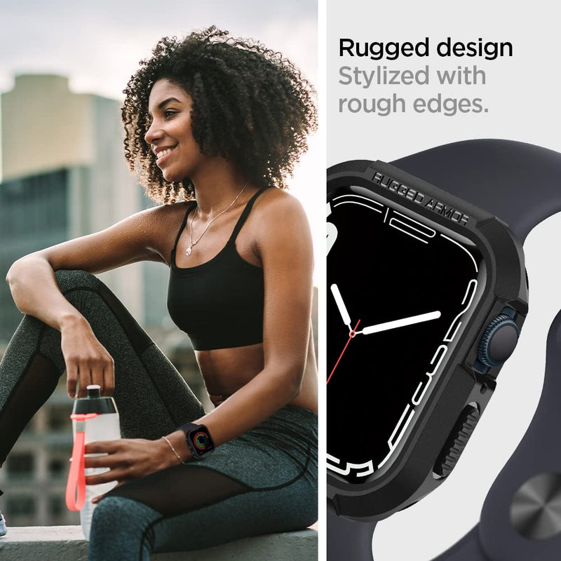 Spigen Rugged Armor Case and Rugged Band Designed for Apple Watch 45/44mm Series 11/9/8/SE3/SE2/7/6/SE/5/4