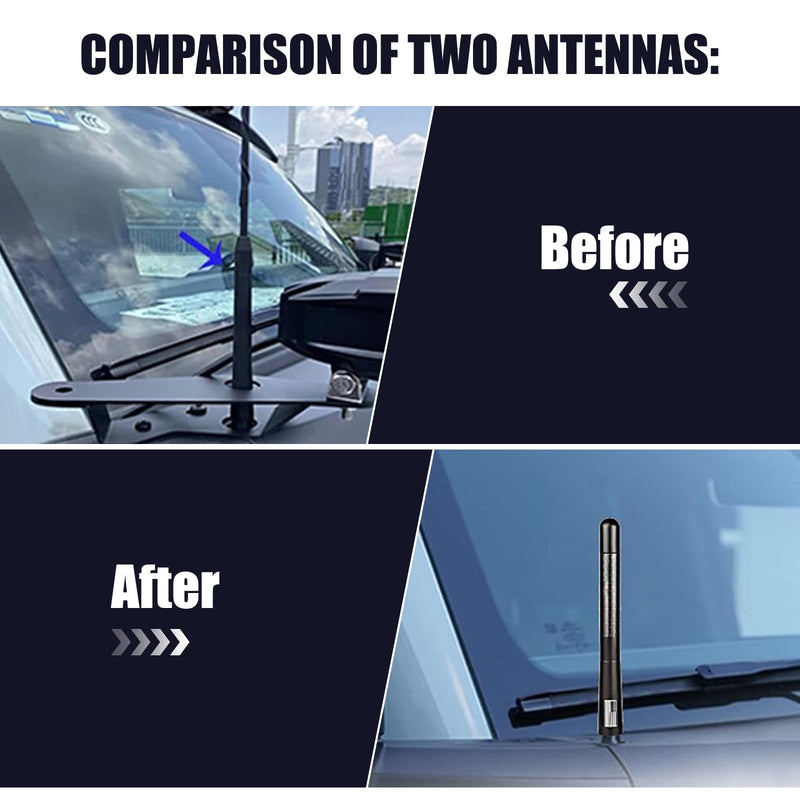 1 PC Car Radio Antenna with Screw, Aerodynamic Design, Waterproof Carbon Fiber Vehicle Signal Receiver, Universal 4.72In Automotive Antenna Replacement (Black #American Flag) Medium Black #American Flag