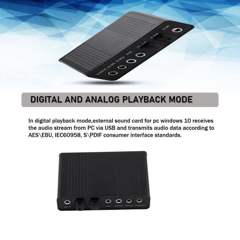 Optical Audio Sound Card, Plug and Play USB Sound Card, SPDIF Digital Audio Input for PC