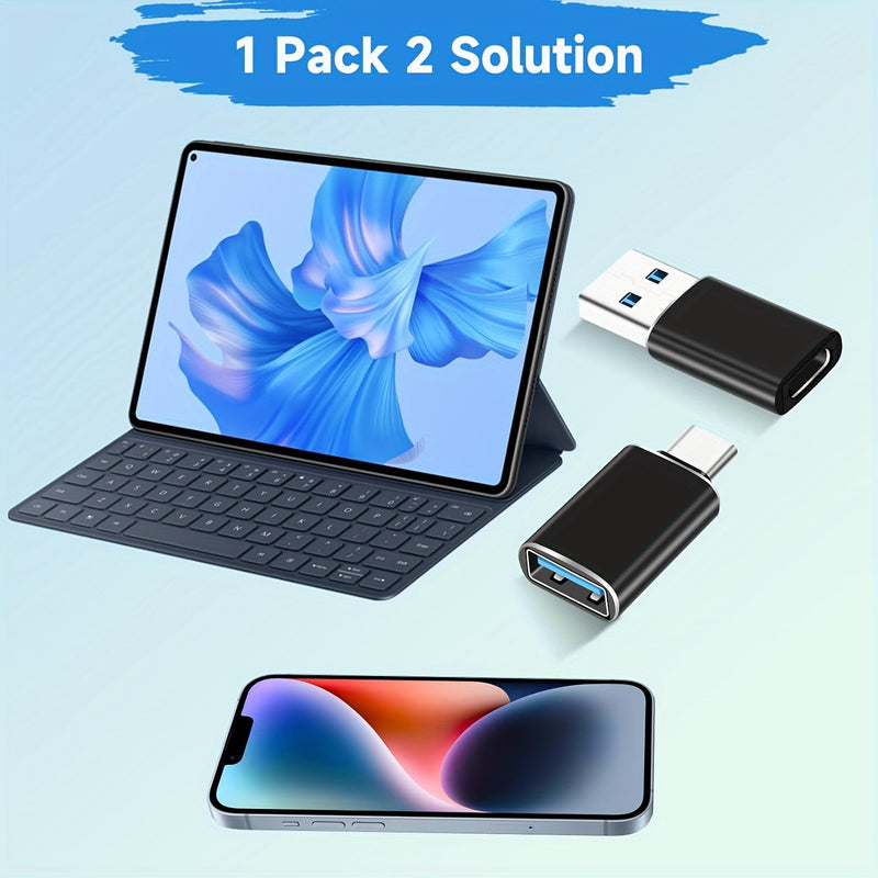 [AUSTRALIA] - SheraF 4 Pack USB to USB C OTG Adapter, 2Pack Type C Female to A Male Charger Converter 2Pack USB C Male to USB 3.0 Female Adapter Thunderbolt 4 Converter iWatch 8 9,15 14 13 Pro Max 