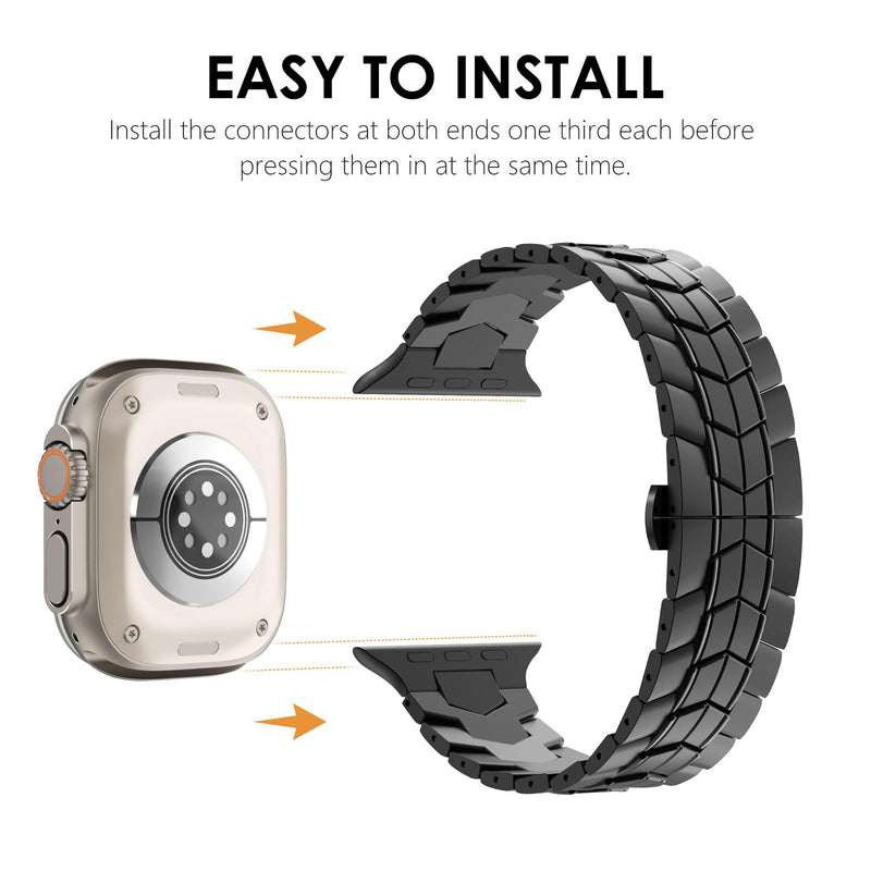 NewWays Grade 2 Titanium Band Compatible with Apple Watch Band Black