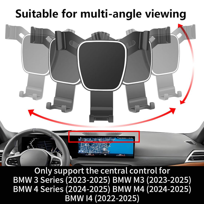 Car Phone Holder For BMW 3 Series M3 2023 2024 2025 2026 , 4 Series M4 2024-2026，I4 2022 -2026 Auto Accessories Navigation Bracket Interior Screen Decoration dash board Mobile Cell Phone Mount case
