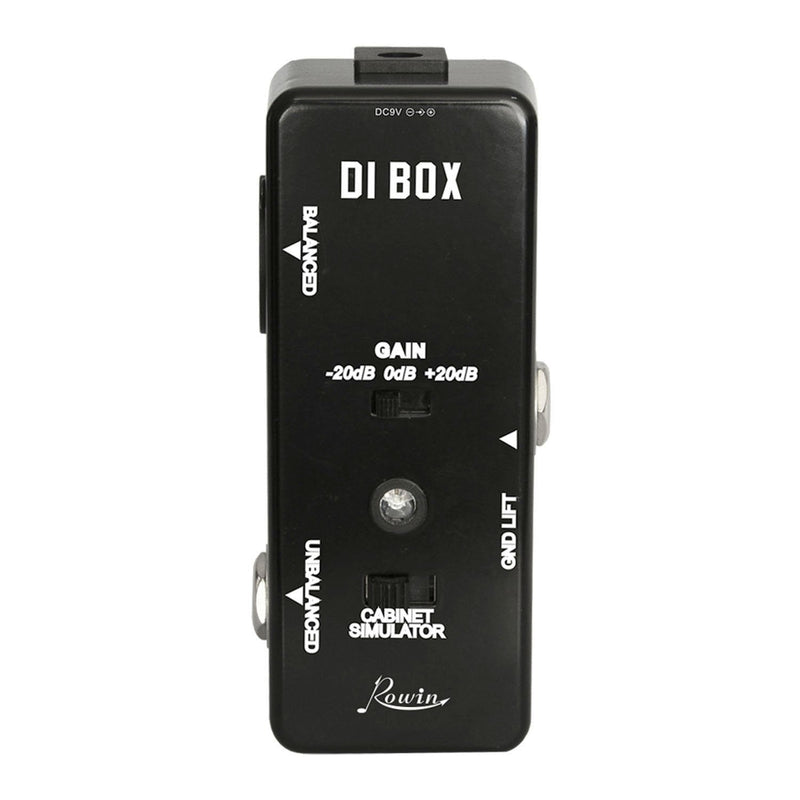 Rowin Guitar Bass Passive DI Box Instrument to Balanced and Unbalanced Micro Direct Box Pedal