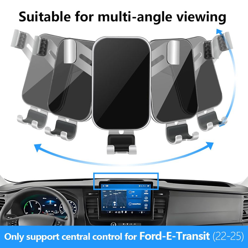 Car Phone Holder for Ford E-Transit Cargo Van 2022-2026 and Transit Passenger Van HD-XLT/XLT 2023-2026【 12 inch Touch Screen 】 Auto Interior Accessories Best Cell Phones Mount Cellphone Stand