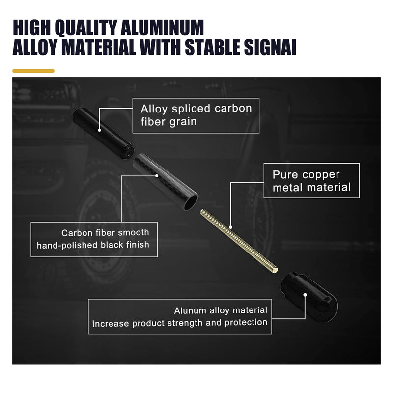 1 PC Car Radio Antenna with Screw, Aerodynamic Design, Waterproof Carbon Fiber Vehicle Signal Receiver, Universal 4.72In Automotive Antenna Replacement (Black #American Flag) Medium Black #American Flag