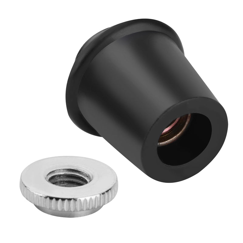 2 Packs Bass Drum Threaded Rubber Feet, Floor Tom Drum Leg Tips Rubber Feet with Lock Nut, 3/8" 16 Thread Fits for Most Spurs