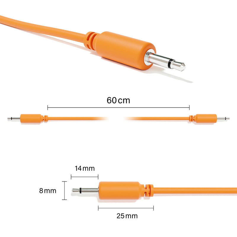 [AUSTRALIA] - Mono Modular Patch Cables TS 3.5mm 1/8 inch Eurorack Synthesizer [10-Pack | 60 cm - 23.62"] 60 cm - 23.62" 10-Pack 