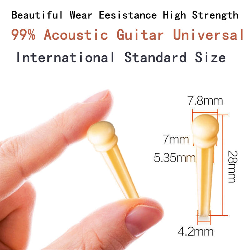 Miwayer Guitar Bone Bridge Pins Real Bone Unbleached Vintage Style Replacement Parts for 6 & 12 String Acoustic Guitar (Unbleached Pure Bone) Unbleached Pure Bone
