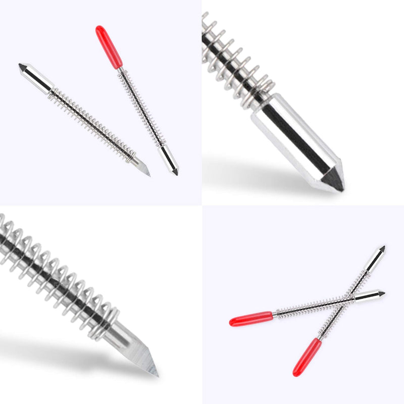 HQMaster 45 Degree Vinyl Cutter Blades Lettering Blade for Graphtec Cutting Plotter, Red Cap Pack Of 10 with Springs 45°