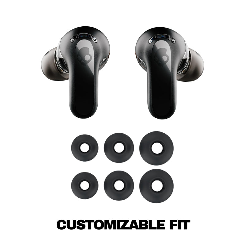 Skullcandy Rail ANC Active Noise Cancelling Wireless Earbuds - True Black | In-Ear, Bluetooth Headphones, Noise Cancellation, 38 Hours Battery, Microphone for iPhone Android, Customizable Sound