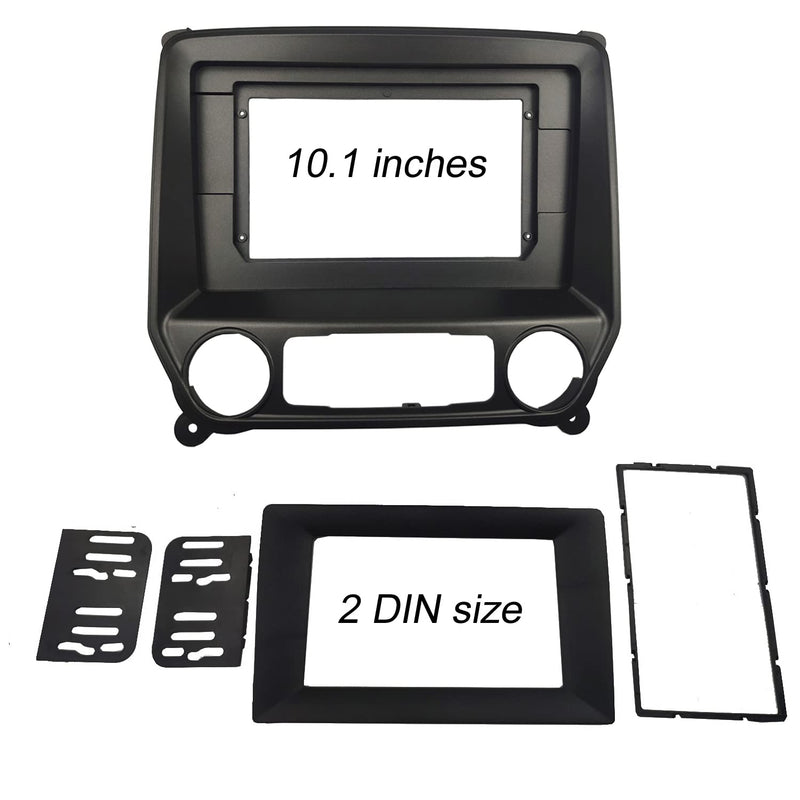 [AUSTRALIA] - Radio Stereo Bezel for Chevrolet Silverado 2014+ GMC Sierra 2014+ Dash Installation Mount Trim Kit Fits 10.1" and Double Din 