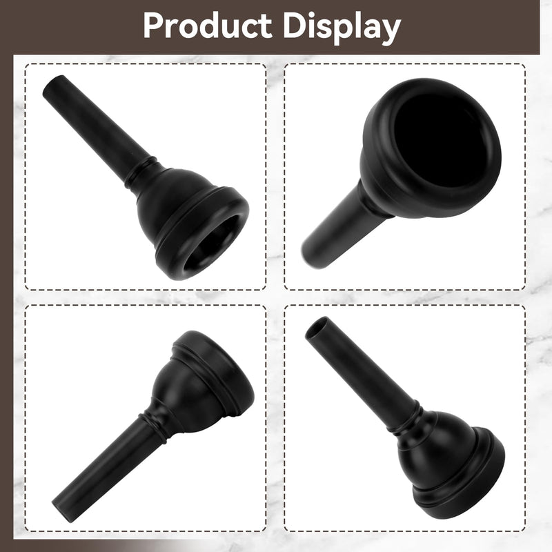 Trombone Mouthpiece MT‑22 Plastic Trumpet Mouthpiece Tenor Mouth Piece Baritone Mouthpiece Trombone Mouth Piece Tuba Mouthpieces Gift for Trombone Players(Black)