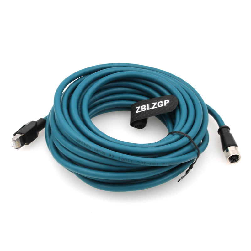 10Gbps M12 8 Pin Female X-Code RJ45 Ethernet Cord for High Speed Data Transfer 8M 8 Pin X-Code Female to RJ45 Male