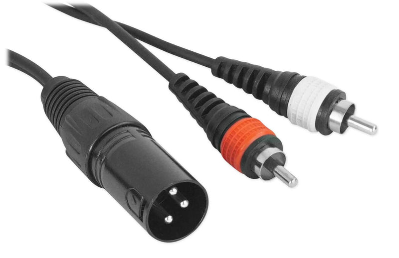 Rockville RXLRDRCA15 15 Ft XLR to Dual RCA Audio Cable 100% Copper, High-Fidelity Sound, Durable Build, Noise-Free Signal, for DJs and Home Audio 15 Foot
