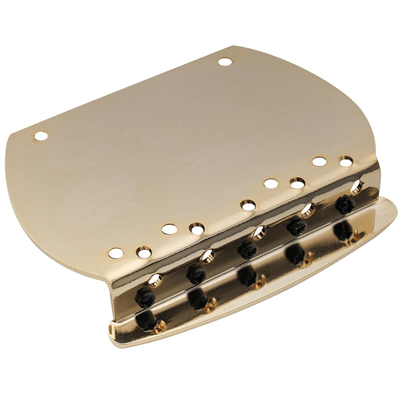 Musiclily Pro 16mm Steel 5-String Bass Bridge for Musicman Style Bass, Gold