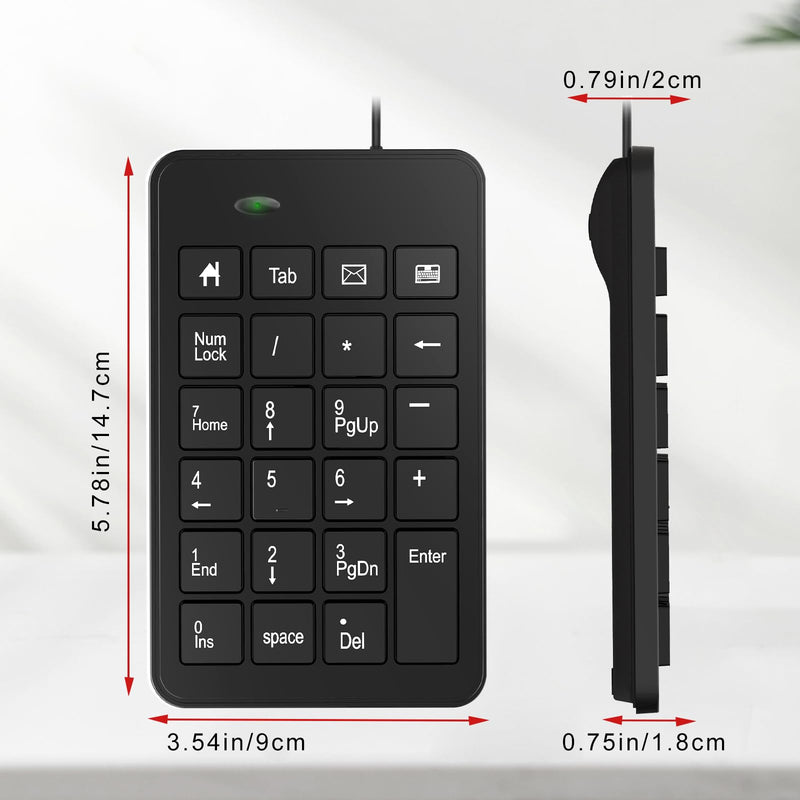 [AUSTRALIA] - Wired USB C Number Pad - 23 Keys Type C Numeric Keypad Upgraded Version of 10 Key USB Keyboard Financial Accounting Numpad Compatible for Laptop, PC, MacBook, Notebook, Desktop,Surface Pro Wired-Typec 