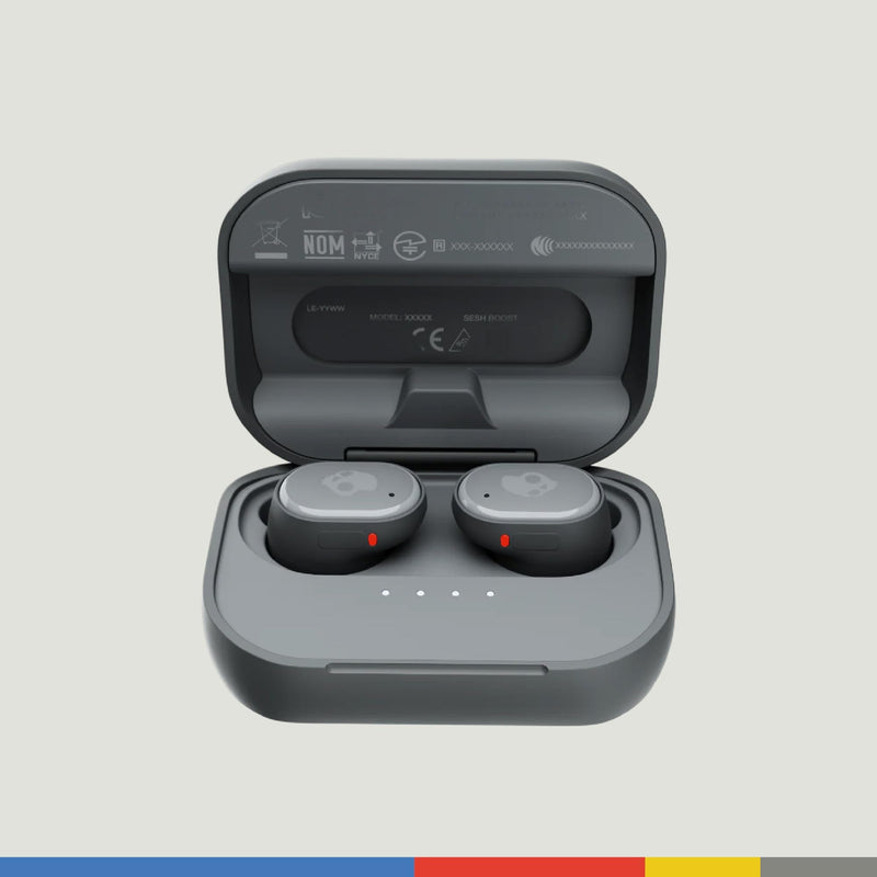 Skullcandy Grind Wireless Earbuds, Bluetooth Headphones, Up to 40 Hours Battery, Noise Isolating Fit, Microphone for iPhone Android, Customizable via Skull-iQ App - Chill Grey